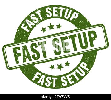 fast setup stamp. fast setup sign. round grunge label Stock Vector