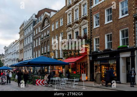 Exclusive Shops and Cafes In King Street, Covent Garden, London, UK Stock Photo