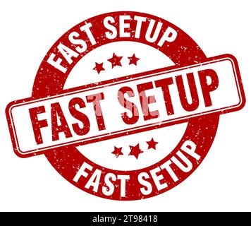fast setup stamp. fast setup sign. round grunge label Stock Vector