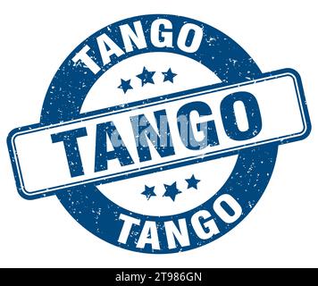 tango stamp. tango sign. round grunge label Stock Vector