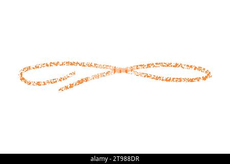 crayon emphasis underline. Hand drawn orange charcoal curly lines, squiggles and shapes for diagrams. Doodle simple sketch icon. Vector illustration i Stock Vector