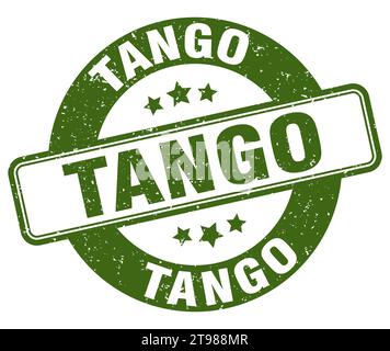 tango stamp. tango sign. round grunge label Stock Vector