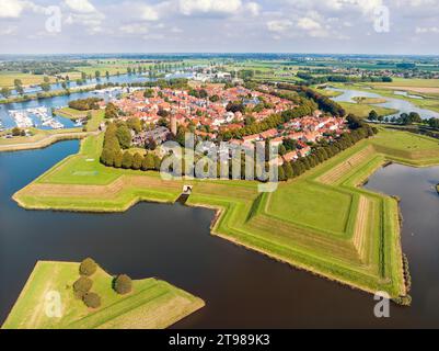Aerial from the historical city Heusden in the Netherlands Stock Photo