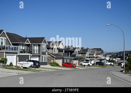 Kamloops, BC, Canada  - July 20, 2023: Street in city of Kamloops, Canada. Stock Photo