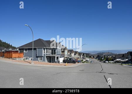 Kamloops, BC, Canada  - July 20, 2023: Street in city of Kamloops, Canada. Stock Photo