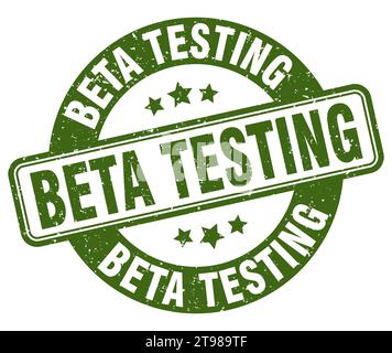 beta testing stamp. beta testing sign. round grunge label Stock Vector