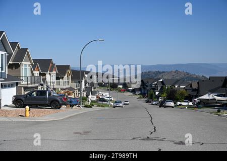 Kamloops, BC, Canada  - July 20, 2023: Street in city of Kamloops, Canada. Stock Photo