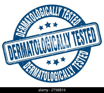 dermatologically tested stamp. dermatologically tested sign. round grunge label Stock Vector