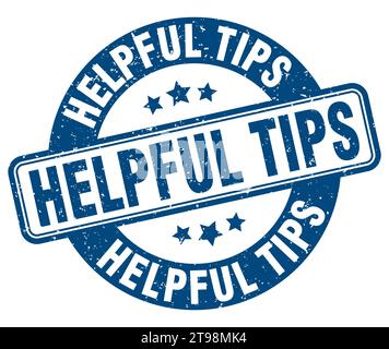 helpful tips stamp. helpful tips sign. round grunge label Stock Vector