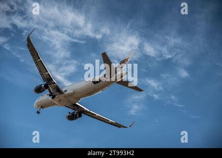 Buenos Aires, Argentina. 7th January 2014. Plane taking off from Ministro Pistarini International Airport. Stock Photo