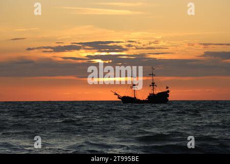 Sunset on the Baltic Sea in Poland Stock Photo