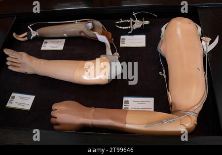 Arm phrostesis at colombian police museum Stock Photo