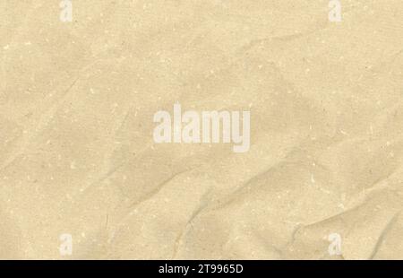 light brown crumpled paper texture useful as a background Stock Photo