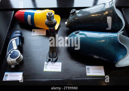 Colombian police prosthesis into colombian police museum Stock Photo
