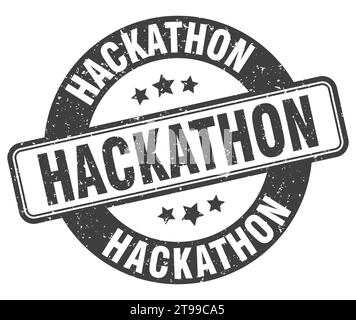 hackathon stamp. hackathon sign. round grunge label Stock Vector