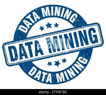data mining stamp. data mining sign. round grunge label Stock Vector