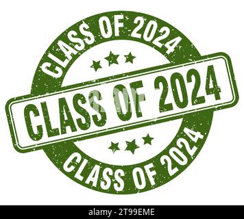 class of 2024 stamp. class of 2024 sign. round grunge label Stock Vector