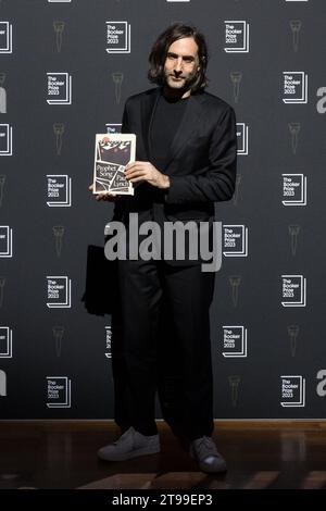 London, UK. 23rd Nov, 2023. LONDON, UNITED KINGDOM - NOVEMBER 23, 2023: Irish author Paul Lynch poses with his book ‘Prophet Song' shortlisted for the Booker Prize 2023 during a public event at Southbank Centre in London, United Kingdom on November 23, 2023. The winner of the Booker Prize 2023 will be announced at an award ceremony and dinner held at Old Billingsgate in London on Sunday, November 26, 2023. (Photo by WIktor Szymanowicz/NurPhoto) Credit: NurPhoto SRL/Alamy Live News Stock Photo