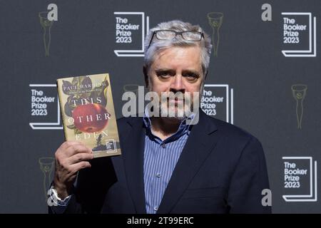 London, UK. 23rd Nov, 2023. LONDON, UNITED KINGDOM - NOVEMBER 23, 2023: American author Paul Harding poses with his book ‘This Other Eden' shortlisted for the Booker Prize 2023 during a public event at Southbank Centre in London, United Kingdom on November 23, 2023. The winner of the Booker Prize 2023 will be announced at an award ceremony and dinner held at Old Billingsgate in London on Sunday, November 26, 2023. (Photo by WIktor Szymanowicz/NurPhoto) Credit: NurPhoto SRL/Alamy Live News Stock Photo