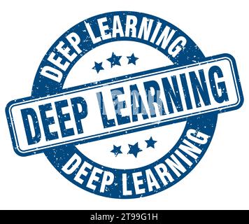 deep learning stamp. deep learning sign. round grunge label Stock ...