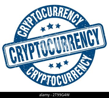 cryptocurrency stamp. cryptocurrency sign. round grunge label Stock Vector