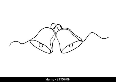Two Bell Design Two bells, vector black line illustration Stock Vector Image & Art - Alamy