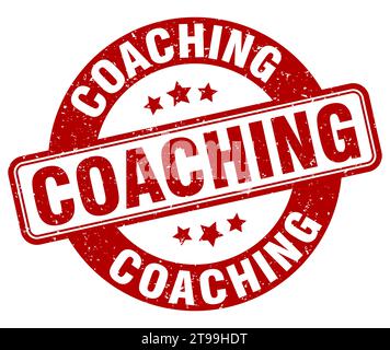 coaching stamp. coaching sign. round grunge label Stock Vector