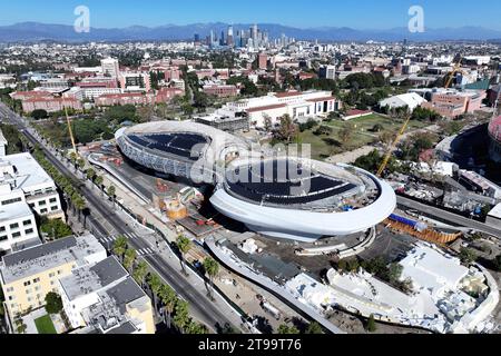 The construction site of the Lucas Museum of Narrative Arts, Thursday, Nov. 23, 2023, in Los Angeles. Stock Photo