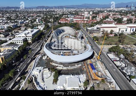 The construction site of the Lucas Museum of Narrative Arts, Thursday, Nov. 23, 2023, in Los Angeles. Stock Photo