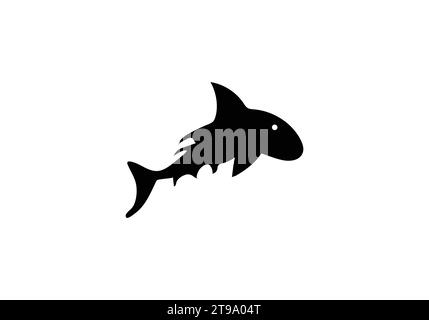 Bull Shark  minimal style design illustration icon Stock Vector