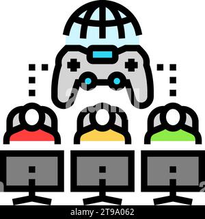 multiplayer games game development line icon vector illustration Stock ...