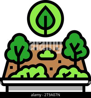 green roofs living color icon vector illustration Stock Vector