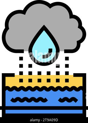 rainwater harvesting green living color icon vector illustration Stock Vector