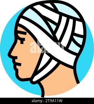 traumatic injuries occupational therapist color icon vector illustration Stock Vector
