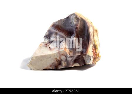 Pelitic Schist Rock isolated on white Background close up Stock Photo