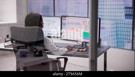 Financial Performance Dashboard: Analyzing Business Data with Graphs Stock Photo