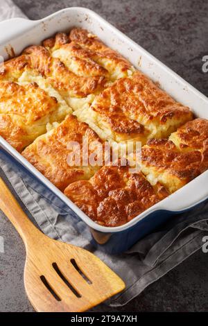Butter Swim Biscuits are buttermilk biscuits that are baked drenched in butter for a biscuit that has a crispy crust with a soft and fluffy inside clo Stock Photo