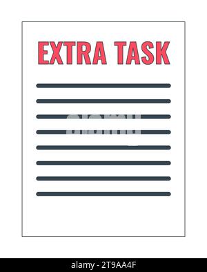 Extra task paperwork 2D linear cartoon object Stock Vector