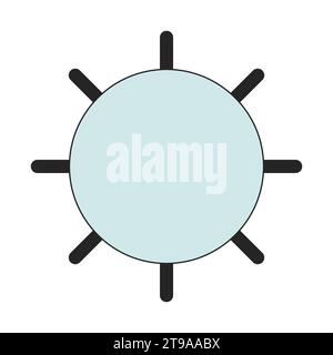 Viral contagious microorganism 2D linear cartoon object Stock Vector