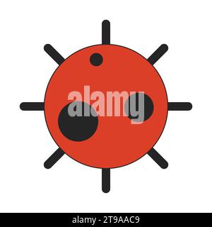Virus epidemic 2D linear cartoon object Stock Vector