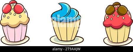 colorful birthday cake vector illustration Stock Vector