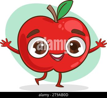 cute apple character cartoon vector Stock Vector