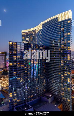 Aria Hotel and Resort Las Vegas, Nevada at Night Stock Photo