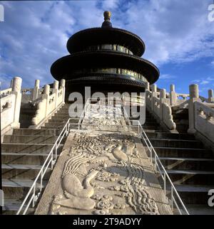 China, Beijing: Temple of Heaven (Tian Tan), Hall of Harvest Offerings (Qi Nian Dian) Stock Photo