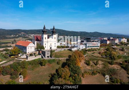 Drone image, pilgrimage site Maria Taferl with basilica, Nibelungengau, Waldviertel, Lower Austria, Austria Stock Photo