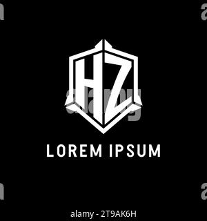 Initial HZ logo design with Shield style, Logo business branding Stock ...