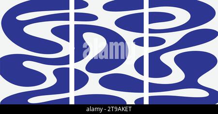 A set of three abstract posters designs. Modern wall art with organic irregular geometric shapes. Minimalistic image for creative design. Vector illus Stock Vector