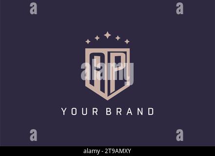 AP initial shield logo icon geometric style design inspiration Stock Vector