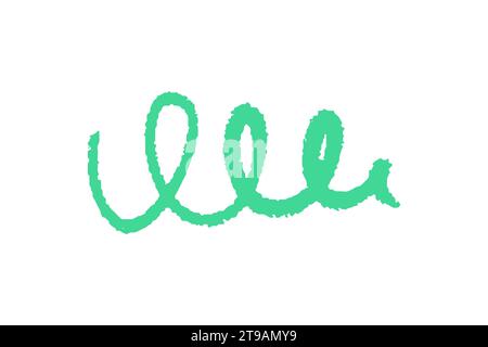 crayon emphasis underline. Hand drawn green charcoal curly lines, squiggles and shapes for diagrams. Doodle simple sketch icon. Vector illustration is Stock Vector