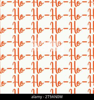 Seamless pattern with repeated phrase ho ho ho. Hand drawn lettering ornament. Santa Claus laugh. Design great for fabric, wrapping, textile. Vector i Stock Vector